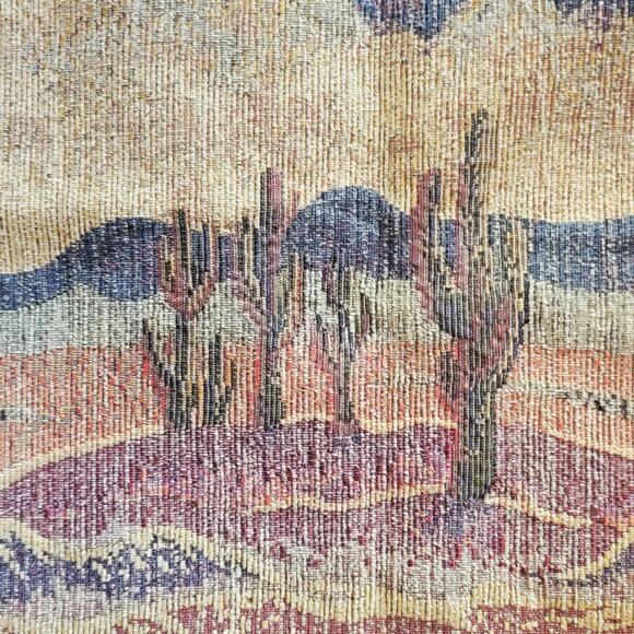 VTG 27x27 Tapestry Fabric Sample LaCrosse Furniture Co Southwest Desert Landscap - Picture 2 of 3
